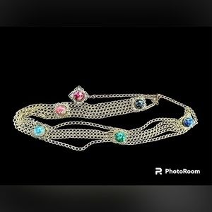 Chain belt with lovely station stones in multi color